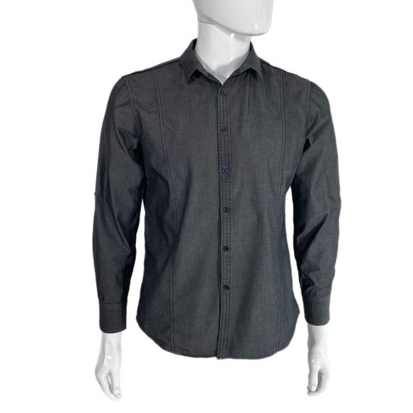 INC International Concepts Gray Shoulder Strap Button Down - Picture 1 of 7